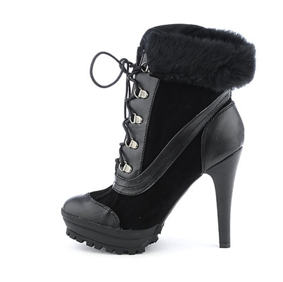 Anne Michelle "The  Wildcat 03" Black with Faux Fu - Picture 6 of 8